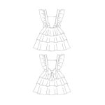 MOLDE VESTIDO CON VUELOS NIÑA 2403 - Imagen 3